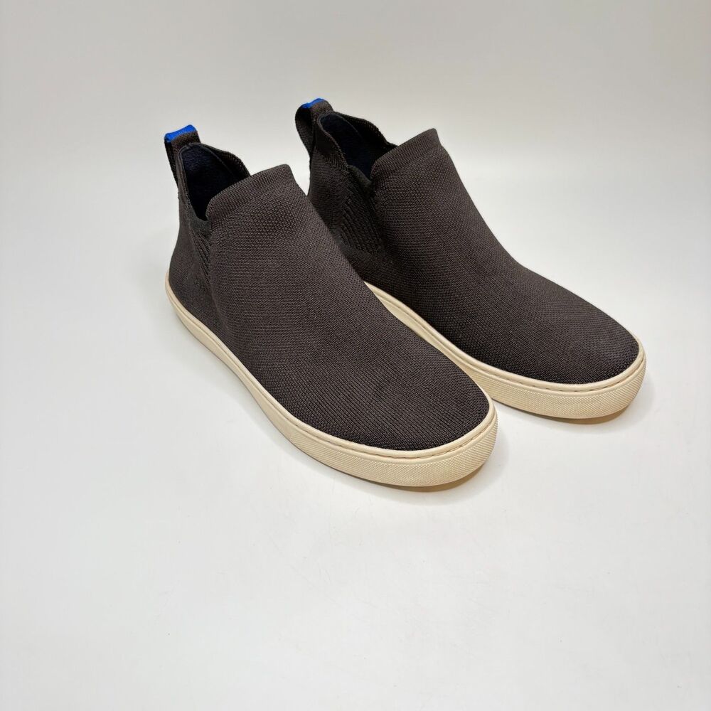 ROTHYS The Chelsea Black Slip On High Top Sneaker Tech Knit Womens Size 8